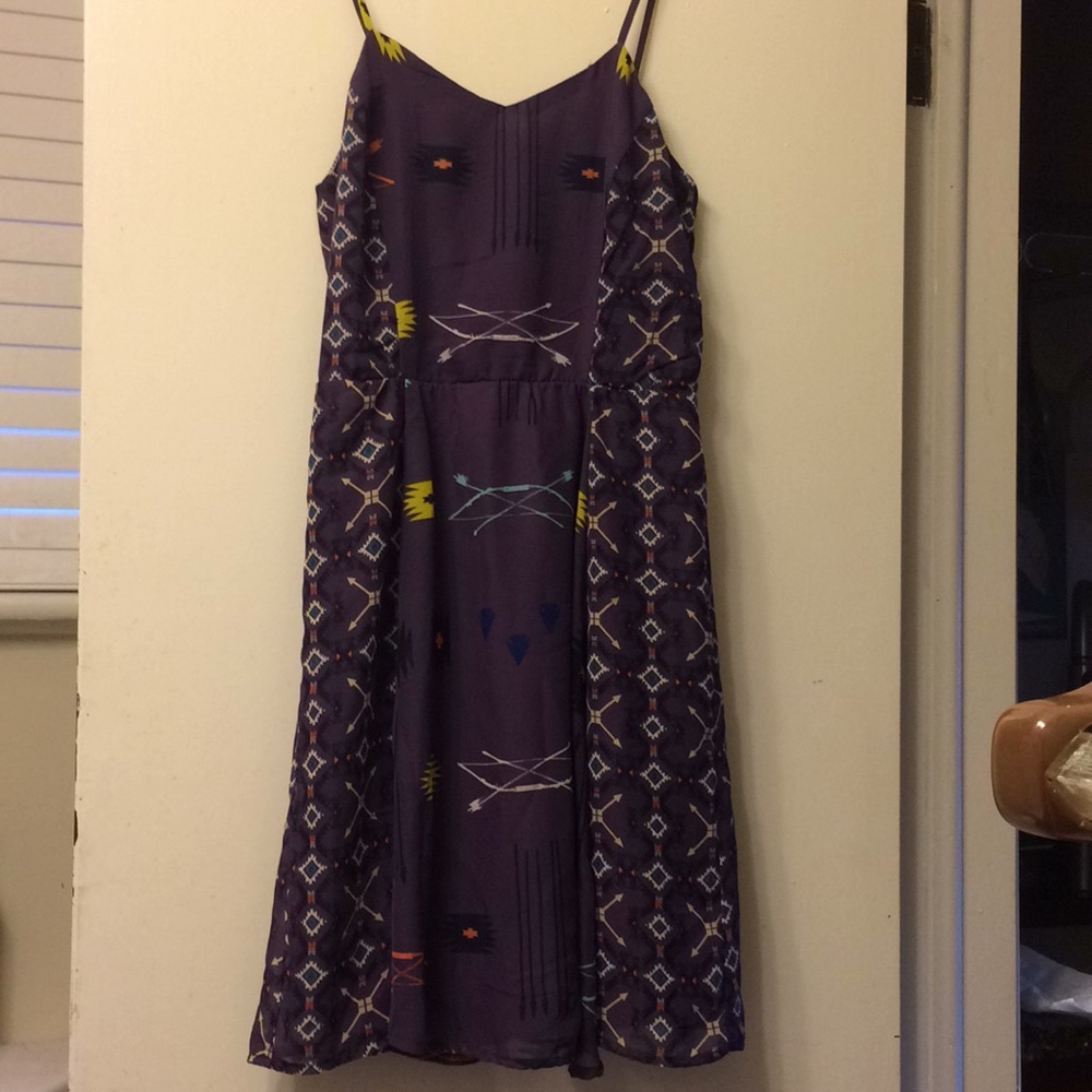 Purple, patterned dress